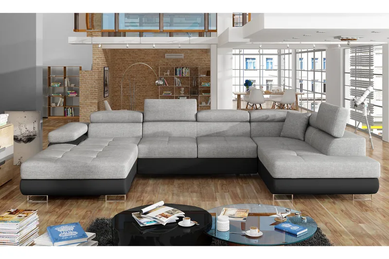 Vueltas Hjørnesovesofa, Grå/Svart