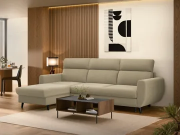Vylon 3-seters sovesofa med divan - Beige - Møbler - Sofaer - Sovesofaer - Hjørnesovesofa