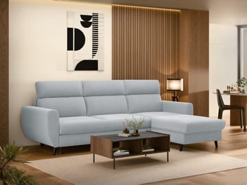 Vylon 3-seters sovesofa med divan - Blå - Møbler - Sofaer - Sovesofaer - Hjørnesovesofa