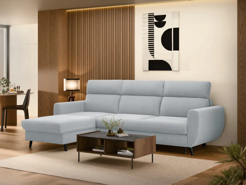 Vylon 3-seters sovesofa med divan - Blå - Møbler - Sofaer - Sovesofaer - Hjørnesovesofa