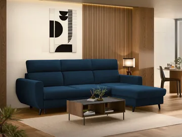 Vylon 3-seters sovesofa med divan - Blå - Møbler - Sofaer - Sovesofaer - Hjørnesovesofa