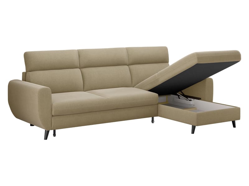 Vylon 3-seters sovesofa med divan - grå - Møbler - Sofaer - Sovesofaer - Hjørnesovesofa