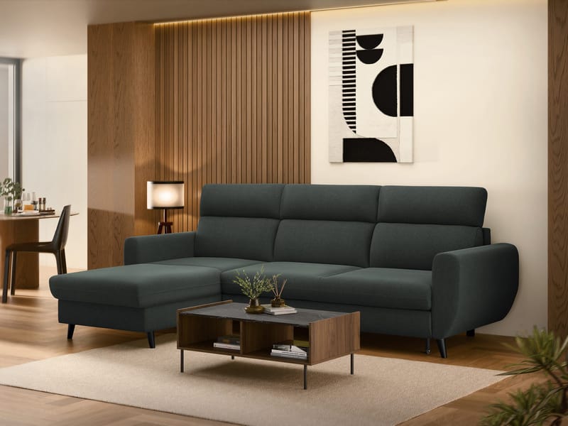 Vylon 3-seters sovesofa med divan - grå - Møbler - Sofaer - Sovesofaer - Hjørnesovesofa
