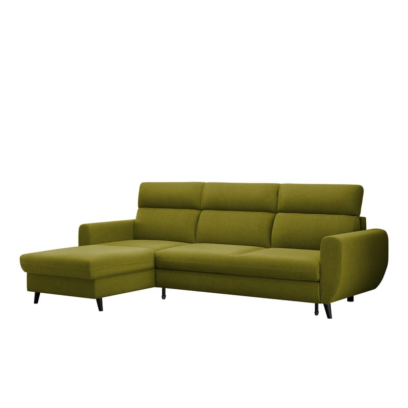 Vylon 3-seters sovesofa med divan, Grønn