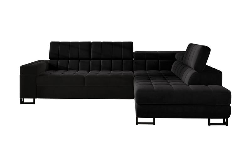 Warwick 3-seters Hjørnesovesofa, Svart
