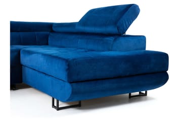Warwick 3-seters Hjørnesovesofa - Svart - Møbler - Sofaer - Fløyelssofaer