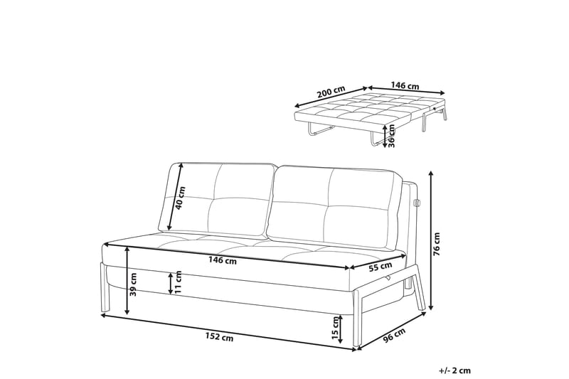 Wigwig Sovesofa 2-seter - Beige/Lyst tre - Møbler - Sofaer - Sovesofaer - 2 seters sovesofa