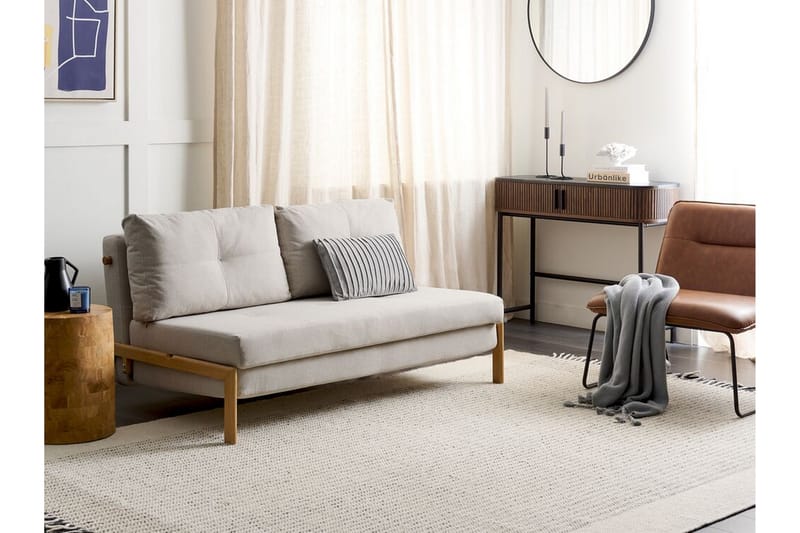 Wigwig Sovesofa 2-seter - Beige/Lyst tre - Møbler - Sofaer - Sovesofaer - 2 seters sovesofa