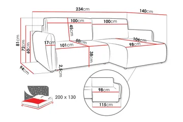 Wymer Sovesofa Med 2-Seters Divan - Beige - Møbler - Sofaer - Sovesofaer - Sovesofa divan