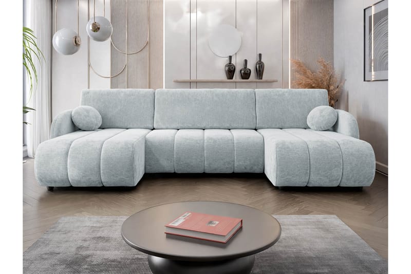Zarania Sovesofa Dobbel Divan 3-Seter - Grå - Møbler - Sofaer - Sovesofaer - U sovesofa