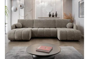 Zarania Sovesofa Dobbel Divan 3-Seter - Grønn - Møbler - Sofaer - Sovesofaer - U sovesofa