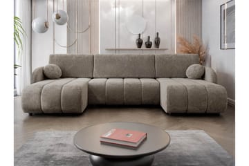 Zarania Sovesofa Dobbel Divan 3-Seter - Grønn - Møbler - Sofaer - Sovesofaer - U sovesofa