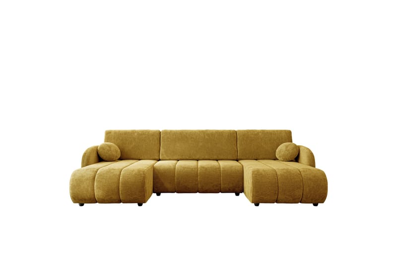 Zarania Sovesofa Dobbel Divan 3-Seter - Gul - Møbler - Sofaer - Sovesofaer - U sovesofa