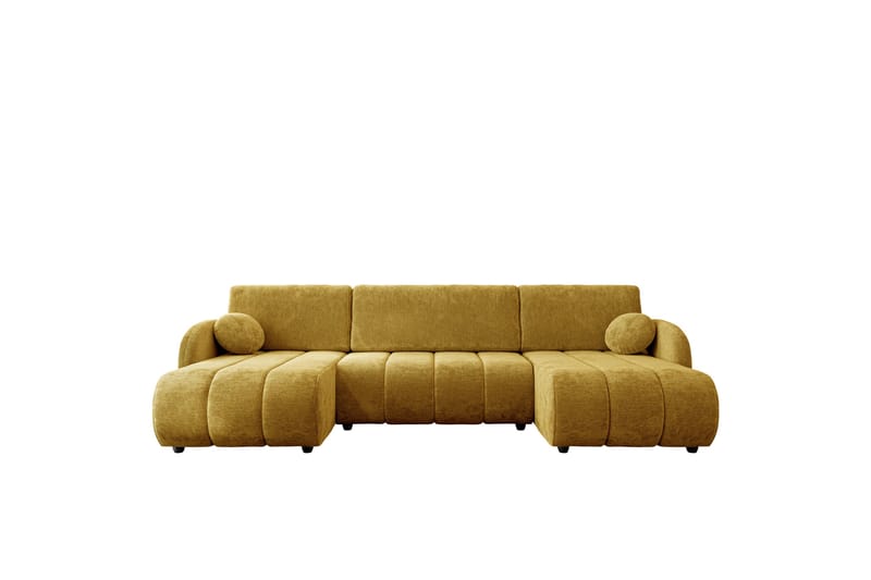 Zarania Sovesofa Dobbel Divan 3-Seter - Gul - Møbler - Sofaer - Sovesofaer - U sovesofa