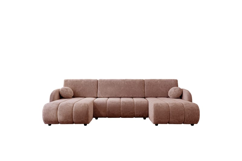 Zarania Sovesofa Dobbel Divan 3-Seter - Rosa - Møbler - Sofaer - Sovesofaer - U sovesofa