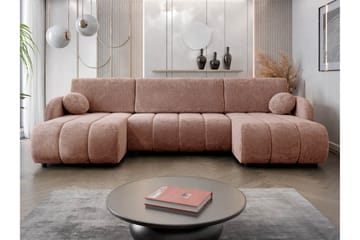 Zarania Sovesofa Dobbel Divan 3-Seter - Rosa - Møbler - Sofaer - Sovesofaer - U sovesofa