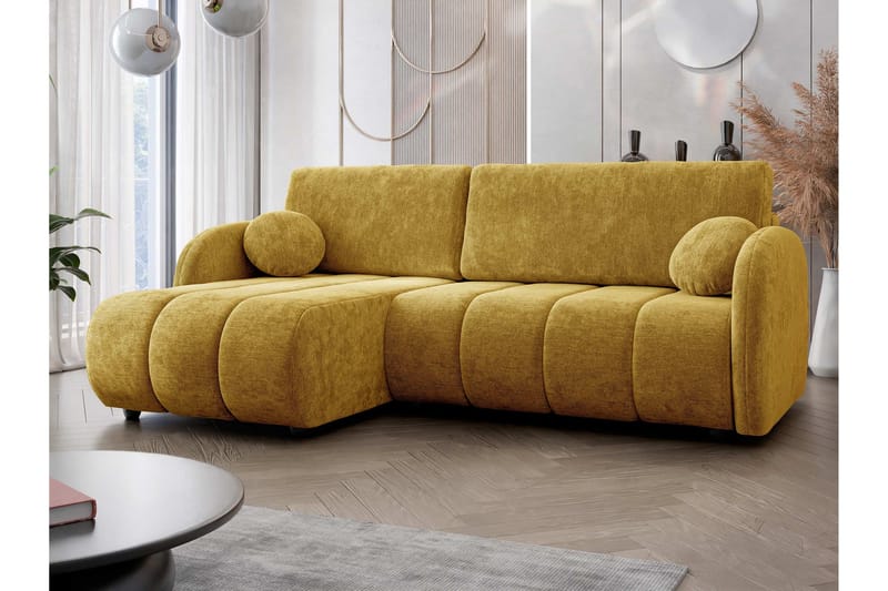 Zarania Sovesofa Med 3-Seters Divan - Gul - Møbler - Sofaer - Sovesofaer - Sovesofa divan