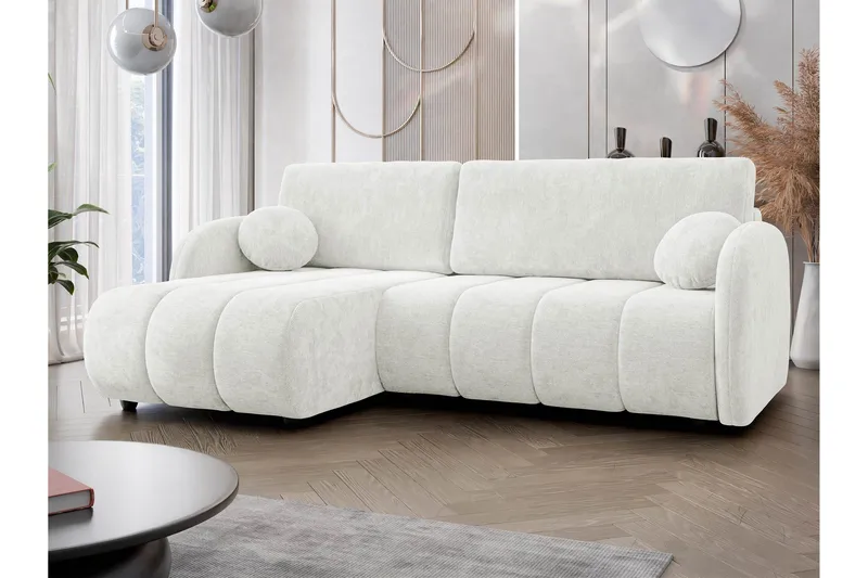 Zarania Sovesofa Med 3-Seters Divan - Hvit - Møbler - Sofaer - Sovesofaer - Sovesofa divan