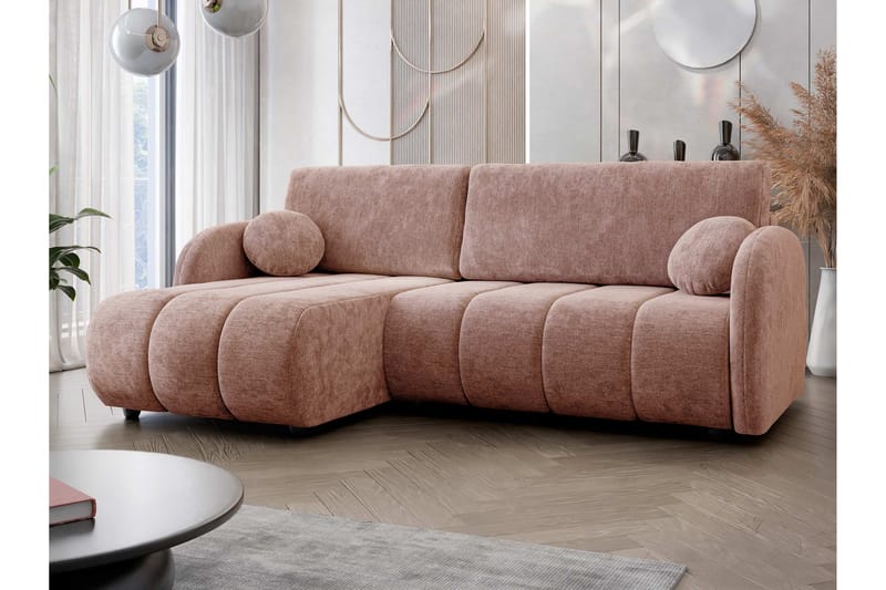 Zarania Sovesofa Med 3-Seters Divan - Rosa - Møbler - Sofaer - Sovesofaer - Sovesofa divan