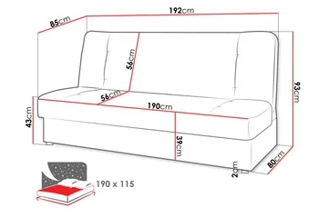 Zelka Sovesofa 2-Seter - Beige - Møbler - Sofaer - Sovesofaer - 2 seters sovesofa