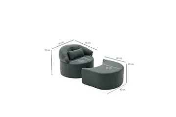 Zevon Sovelenestol - Antrasitt - Møbler - Sofaer - Sovesofaer - Forovervendt sovesofa