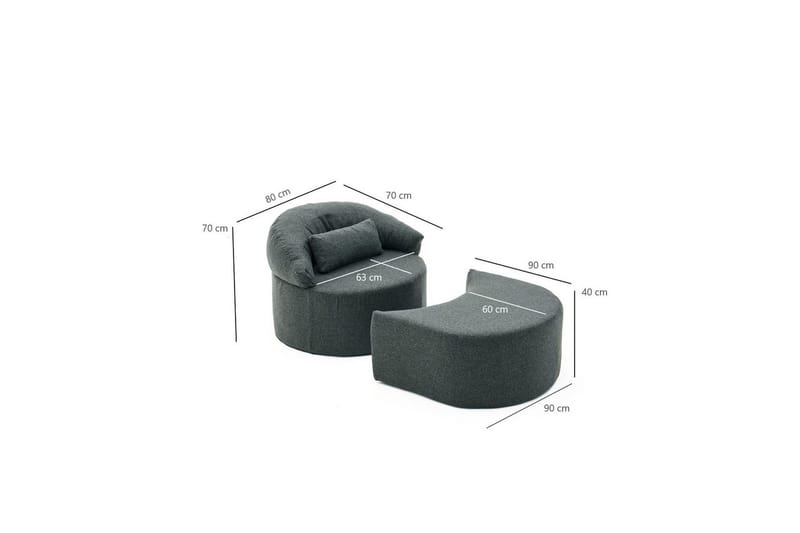 Zevon Sovelenestol - Antrasitt - Møbler - Sofaer - Sovesofaer - Forovervendt sovesofa