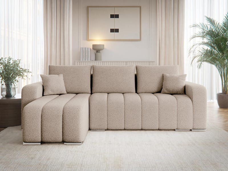 Zulueta 3-seters sovesofa med divan - Lambi 06 (beige) - Møbler - Sofaer - Sovesofaer - Hjørnesovesofa