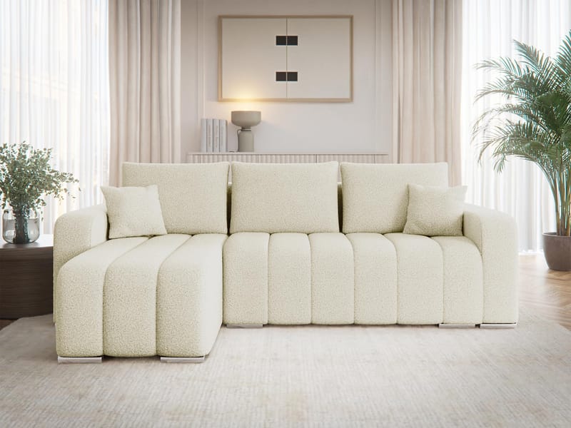 Zulueta 3-seters sovesofa med divan - Lambi 08 (beige) - Møbler - Sofaer - Sovesofaer - Hjørnesovesofa
