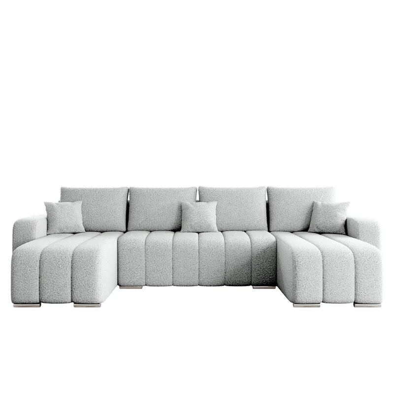 Zulueta 4-seters sovesofa med dobbel divan, grå