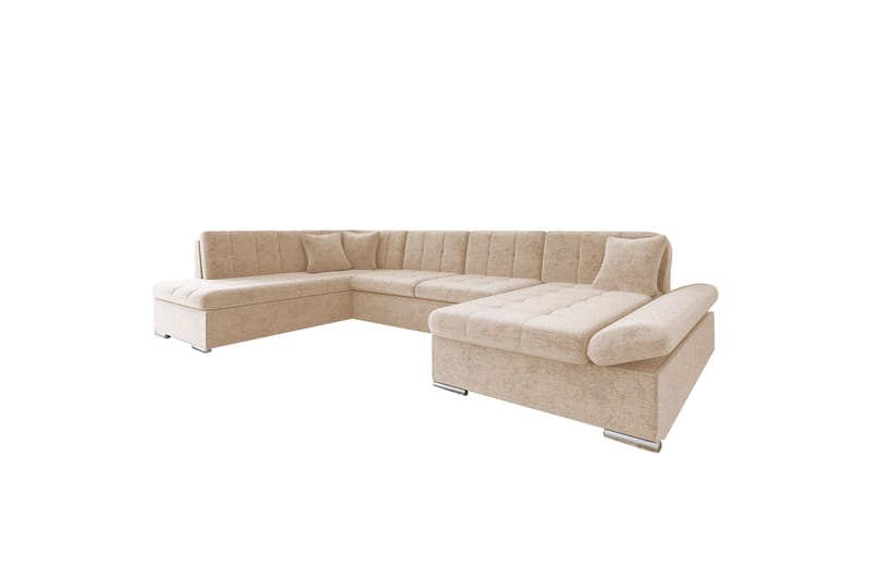 Zumar Sovesofa med Sjeselong og Dobbel Sjeselong 4-seter i Chenille, Beige
