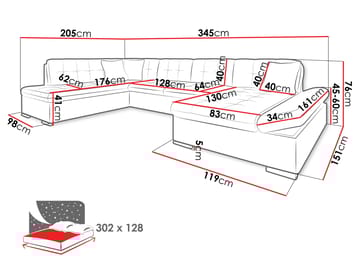 Zumar Sovesofa med sjeselong og sjeselong 5-seter - Brun - Møbler - Sofaer - Sovesofaer - Sovesofa divan