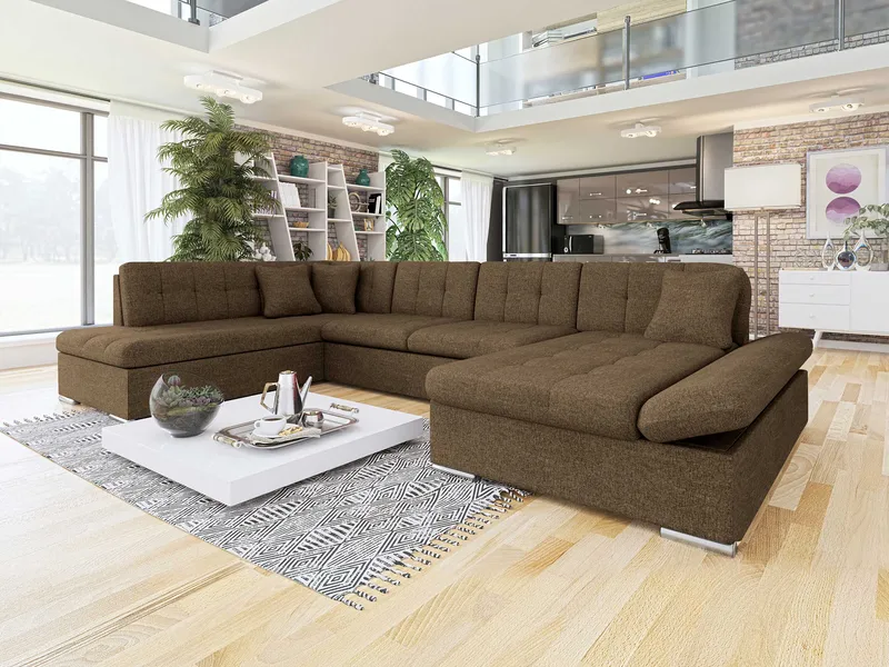 Zumar Sovesofa med sjeselong og sjeselong 5-seter - Brun - Møbler - Sofaer - Sovesofaer - Sovesofa divan