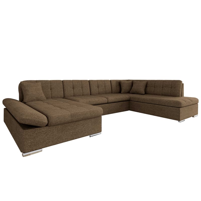 Zumar Sovesofa med sjeselong og sjeselong 5-seter, Brun