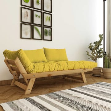 Zylar 2-seter Utfellbar Sovesofa i Gul/natur Stoff med Treramme - Gul|Brun - Møbler - Sofaer - Sovesofaer - 2 seters sovesofa