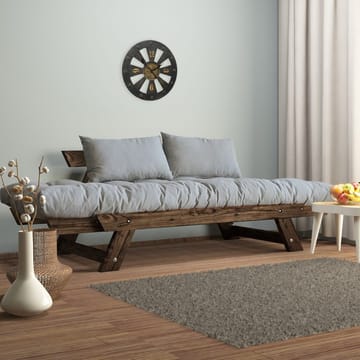 Zylar 2-seter Utfellbar Sovesofa i Stoff med Treramme - Grå - Møbler - Sofaer - Sovesofaer - 2 seters sovesofa
