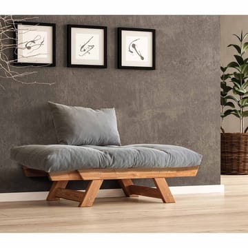Zylar 2-seter Utfellbar Sovesofa med Treramme 75x140 cm i Lin - Grå|Brun - Møbler - Sofaer - Sovesofaer - 2 seters sovesofa
