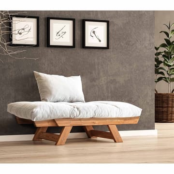 Zylar 2-seter Utfellbar Sovesofa med Treramme 75x140 cm i Lin - Hvit|Brun - Møbler - Sofaer - Sovesofaer - 2 seters sovesofa