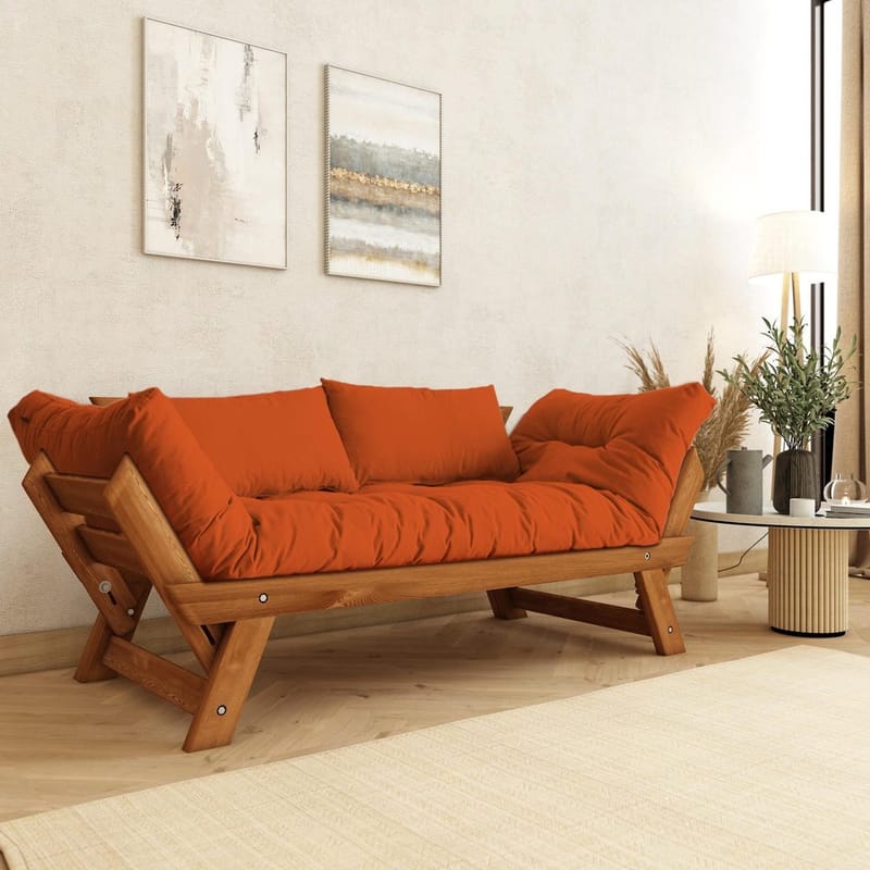 Zylar 2-seters Sovesofa - Brun/Oransje - Møbler - Sofaer - Sovesofaer - 2 seters sovesofa