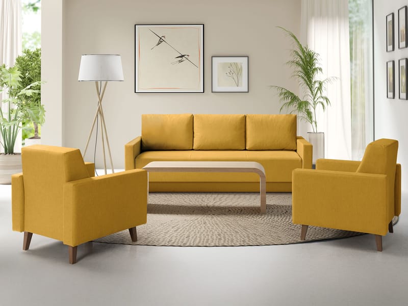 sovesofagruppe OVIEDO Verita 53 - gul - Møbler - Sofaer - Sofagrupper