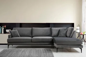 Stacker Hjørnesofa med Divan Høyre - Svart - Møbler - Sofaer - Sofaer med sjeselong