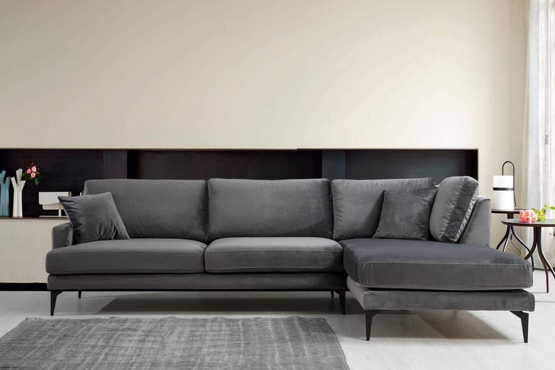 Stacker Hjørnesofa med Divan Høyre - Svart - Møbler - Sofaer - Sofaer med sjeselong