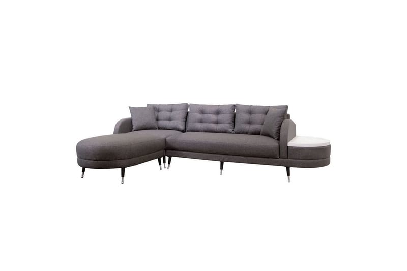Sufian 3-seters sofa med Divan - Antrasitt - Møbler - Sofaer - Sofaer med sjeselong - 3 seters sofa med divan
