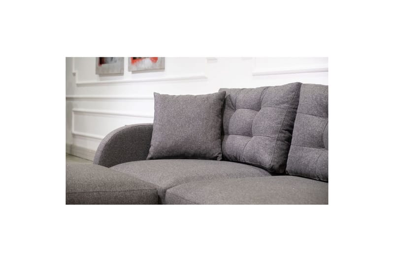 Sufian 3-seters sofa med Divan - Antrasitt - Møbler - Sofaer - Sofaer med sjeselong - 3 seters sofa med divan