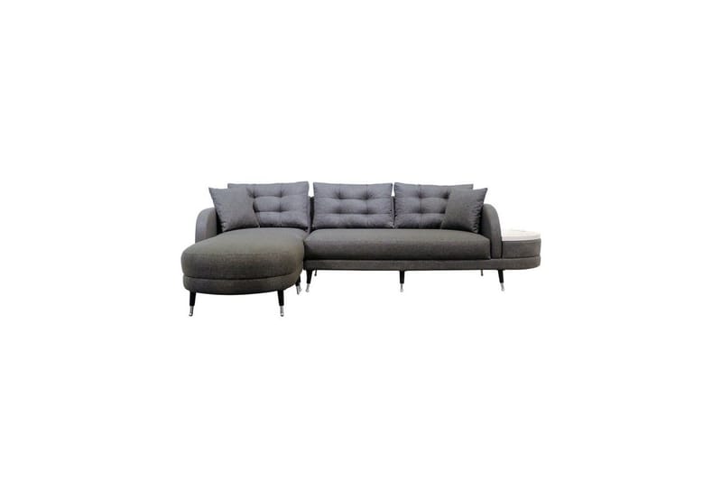Sufian 3-seters sofa med Divan - Antrasitt - Møbler - Sofaer - Sofaer med sjeselong - 3 seters sofa med divan