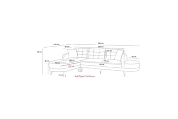 Sufian 3-seters sofa med Divan - Cremehvit - Møbler - Sofaer - Sofaer med sjeselong - 3 seters sofa med divan