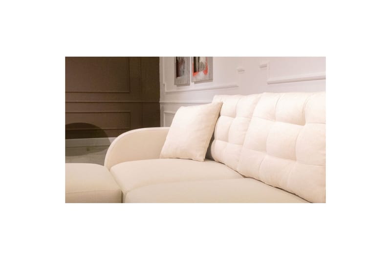 Sufian 3-seters sofa med Divan - Cremehvit - Møbler - Sofaer - Sofaer med sjeselong - 3 seters sofa med divan