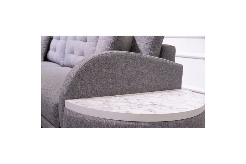 Sufian 3-seters sofa med Divan - Mørkegrå - Møbler - Sofaer - Sofaer med sjeselong - 3 seters sofa med divan