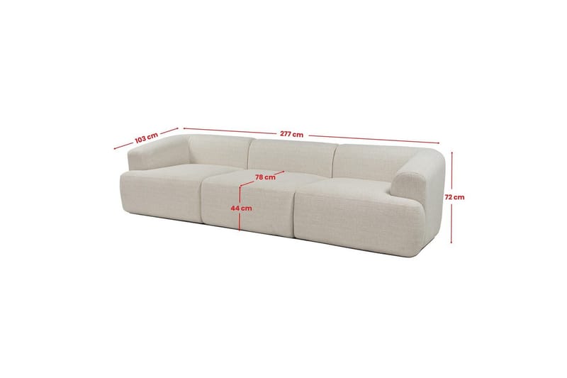Sufian Sofa 4 Seter - Hvit - Møbler - Sofaer - 4 seter sofa