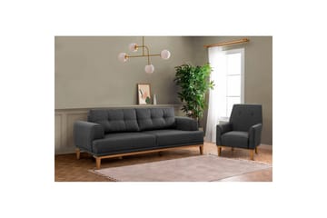 Sufian sofagruppe 2-seter - Mellomfarget tre/Antrasitt - Møbler - Sofaer - Sofagrupper
