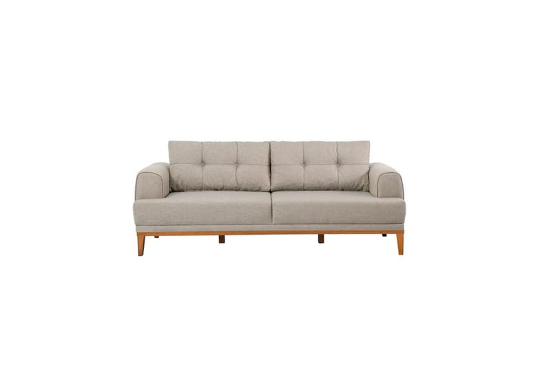 Sufian Sofasett 3-seter - Mellomfarget tre/Cremehvit - Møbler - Sofaer - Sofagrupper